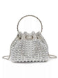 Rhinestone Embellished Bucket Crossbody Bag