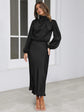 Dress Spring And Autumn Halterneck Long-sleeved Formal Dress Satin Elegant Lady Of Note Evening Dress