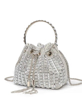 Rhinestone Embellished Bucket Crossbody Bag