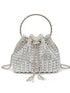 Rhinestone Embellished Bucket Crossbody Bag